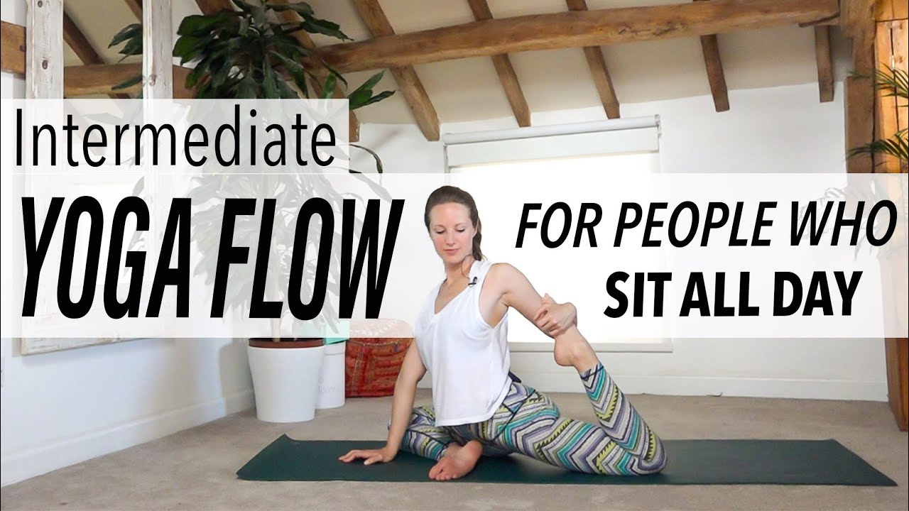 Intermediate Yoga Flow - Perfect Yoga For People Who Sit All Day - YogaCandi