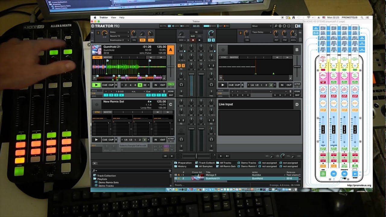 STEMS player ALLEN&HEATH XONE K2 mapping for TRAKTOR 2.9