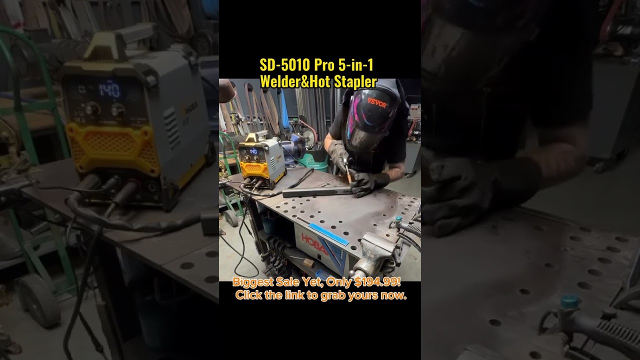 Say goodbye to welding hassles with our 5-in-1 MIG, ARC, Plastic, Hot Stapler, and TIG welder!