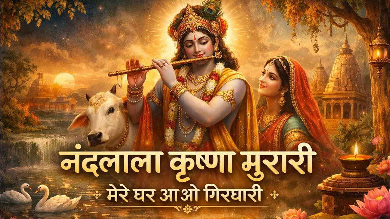 नंदलाला कृष्ण मुरारी Nandlala Krishna Murari I Krishna Bhajan I ANURADHA PAUDWAL I Lyrical Video