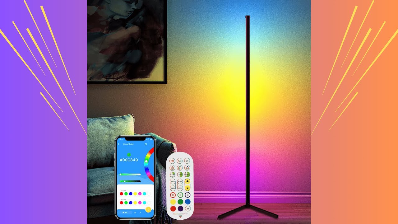 TONGLIN Corner Floor Lamp, 165cm LED Floor Lamp UNBOXING