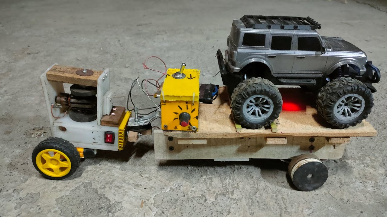 I Made a Wooden Tow Truck at Home 🔧 RC Car Pulling Experiment