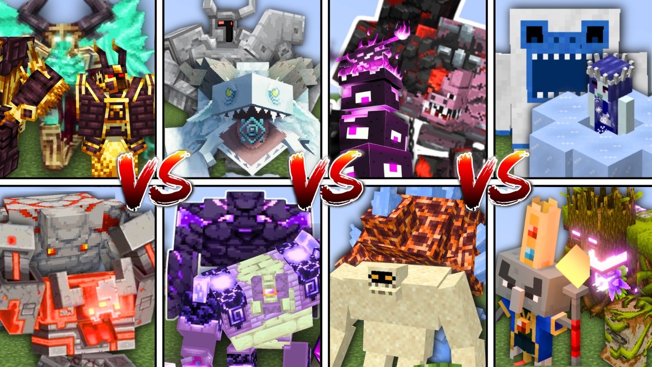 ALL BOSSES DUO TOURNAMENT in MINECRAFT MOB BATTLE