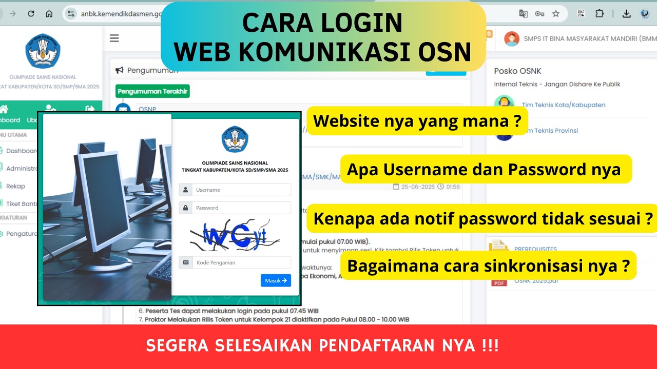 CARA LOGIN WEB KOMUNIKASI OSN | SOLUSI NOTIF PASSWORD TIDAK SESUAI