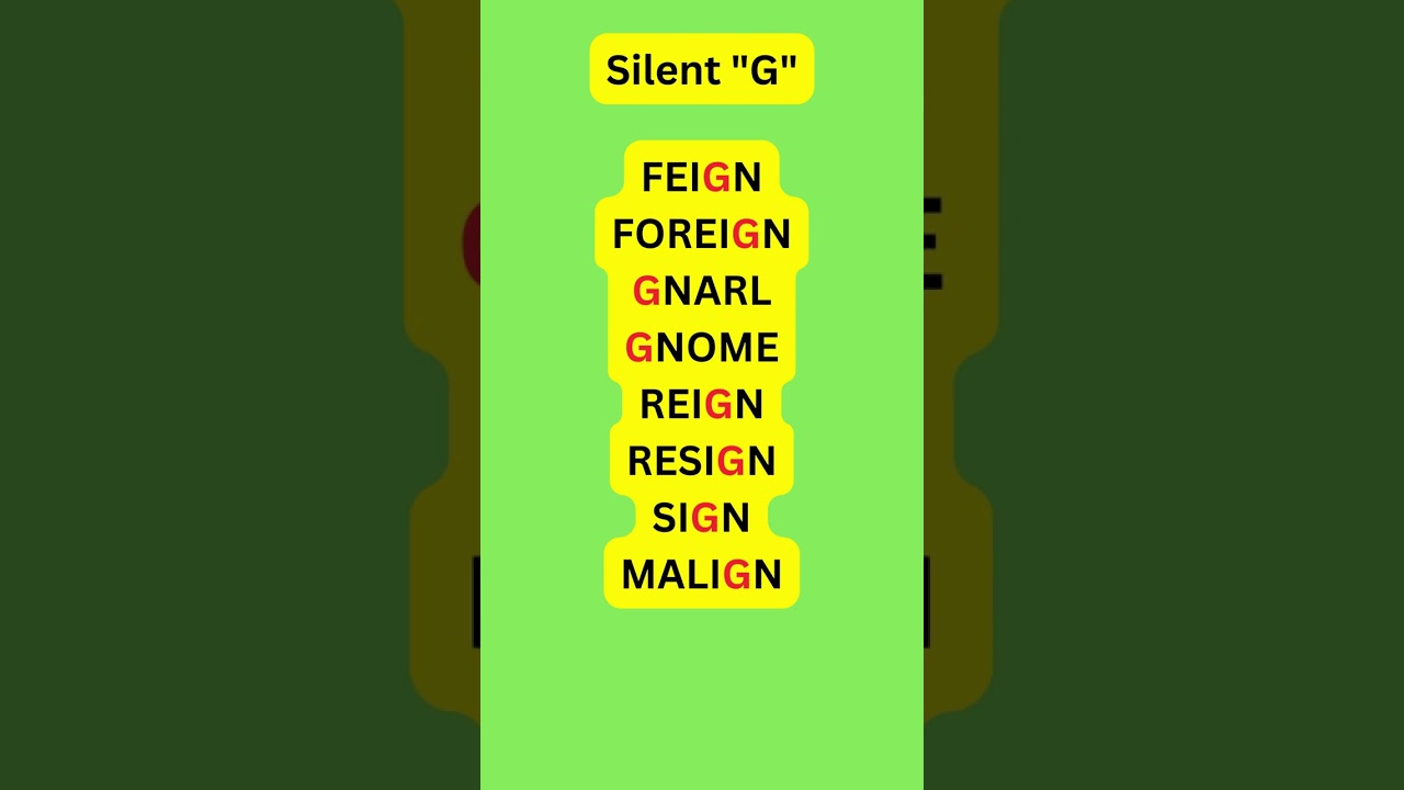 Silent G🔇 #learnenglish #pronunciation