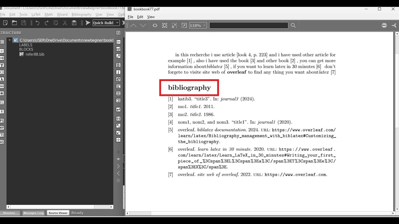 إدراج المراجع بواسطة  biblatex يسهولة وشمولية في latex | texmaker