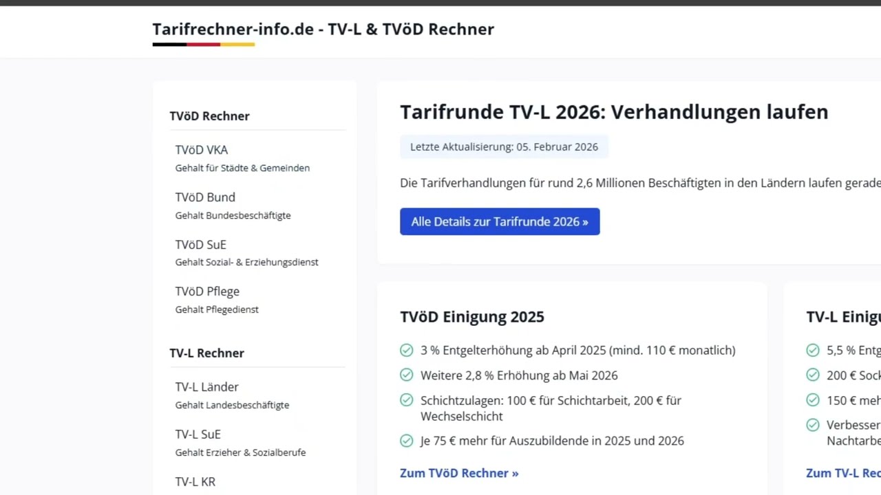 TVöD Tarifrechner - Teilzeitrechner