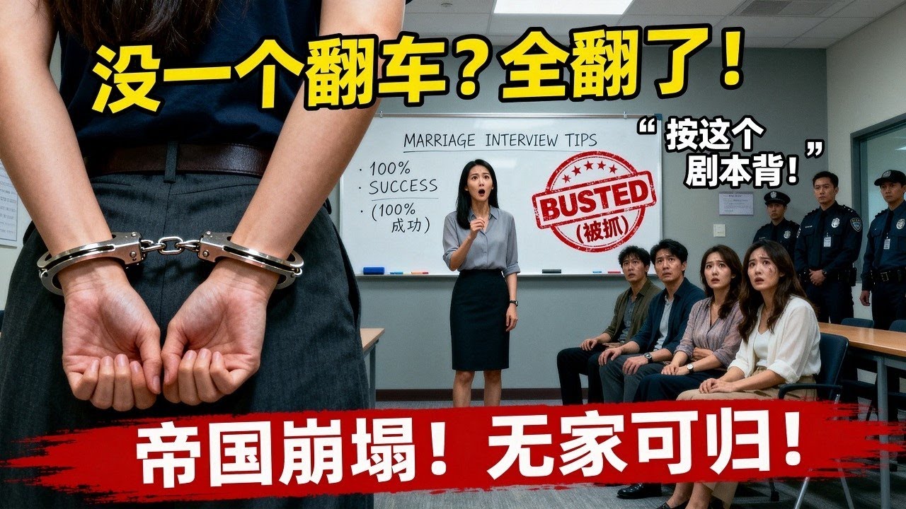 她用18年打造 假结婚帝国 ，FBI用18个月将其摧毁！华人婚介所老板亲手培训客户背 恩爱台词 ，殊不知助手全程录音！被捕时还在炫耀 两百多对没一个翻车 ——探员：你说得对，今天全翻了。
