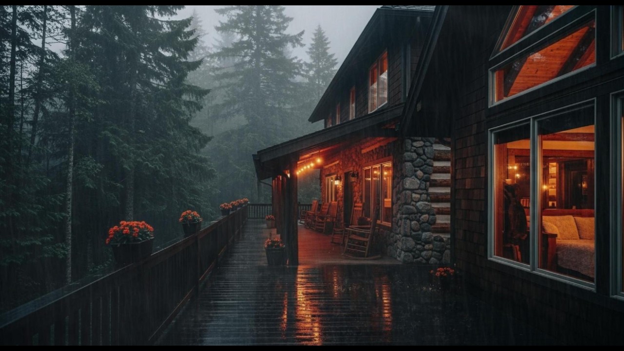 Relaxing Forest Rain on Cabin Roof-#雨音 #rainfall #raining