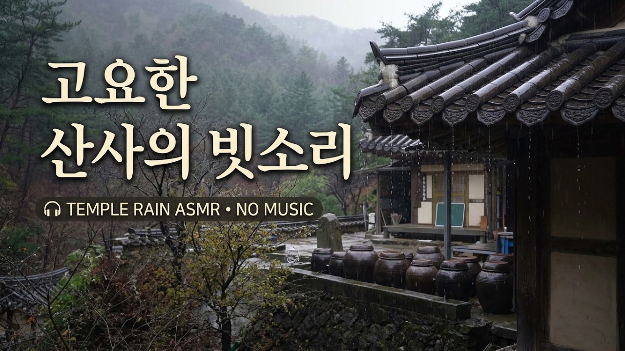 고요한 산사에 내리는 겨울비 🎧Relaxing Temple Rain Sleep Sounds