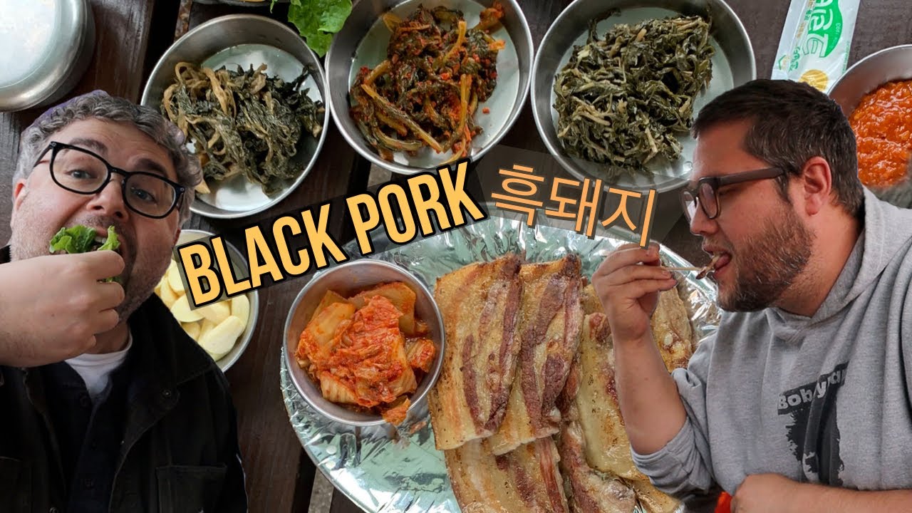 Wood fired Jirisan Black Pork - 장작구이 지리산 흑돼지 - 외국인 반응!