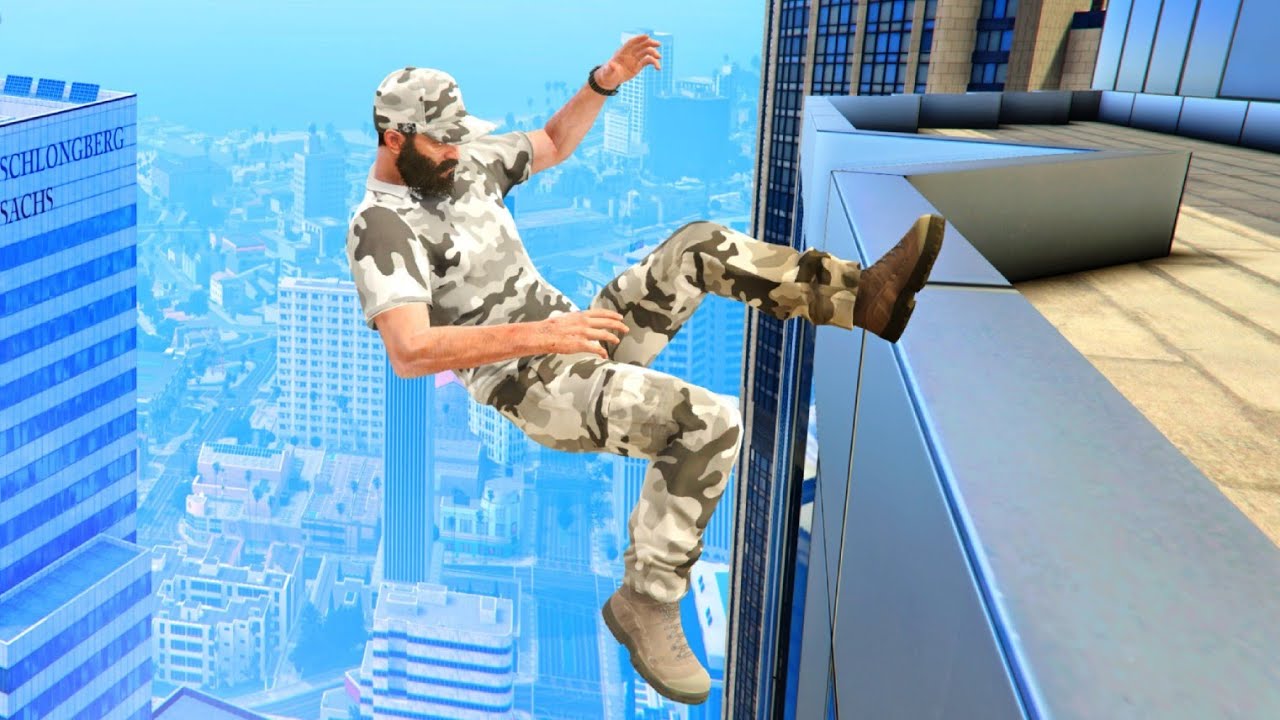 GTA 5 Parkour Fails • Army Trevor (No godmode)