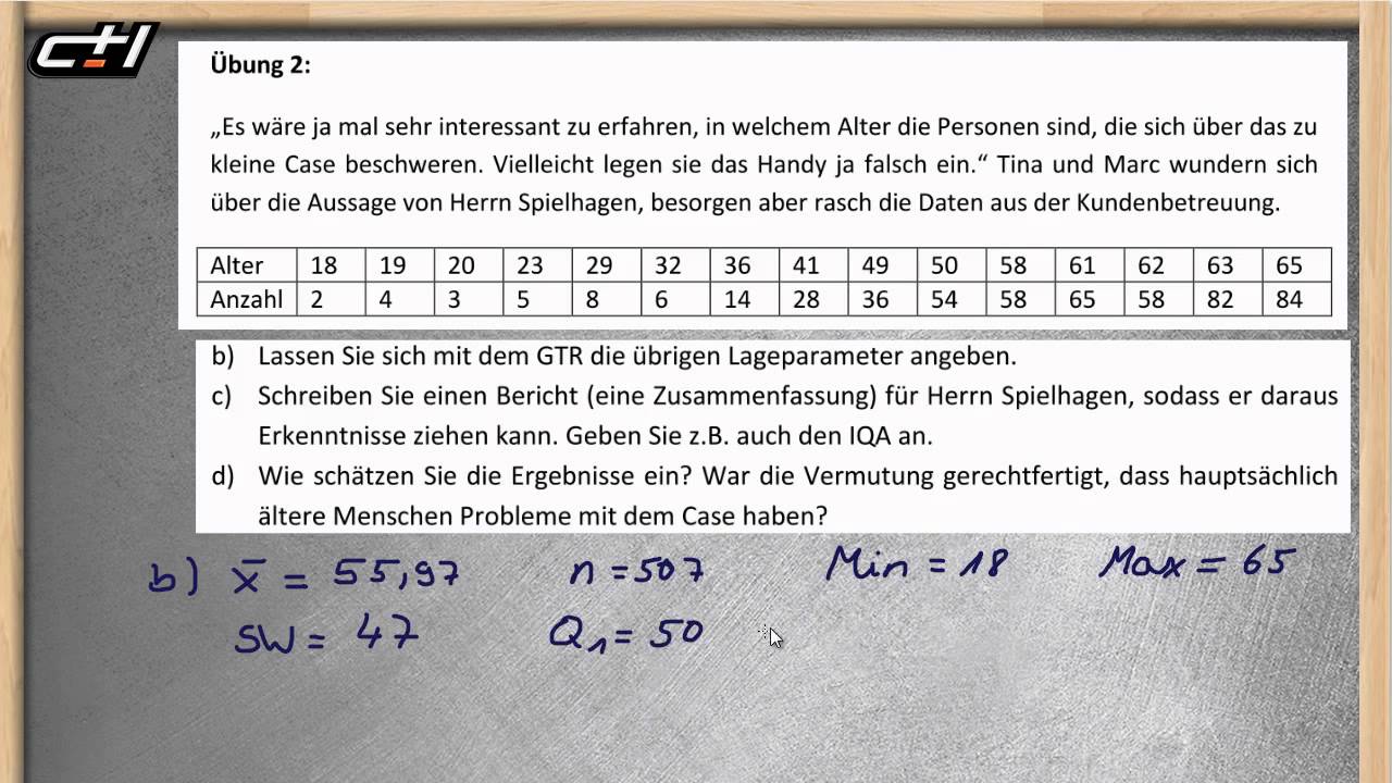 Lageparameter || Beschreibende Statistik  ★ Mittelwert, Quartile, Median, Modalwert mit GTR