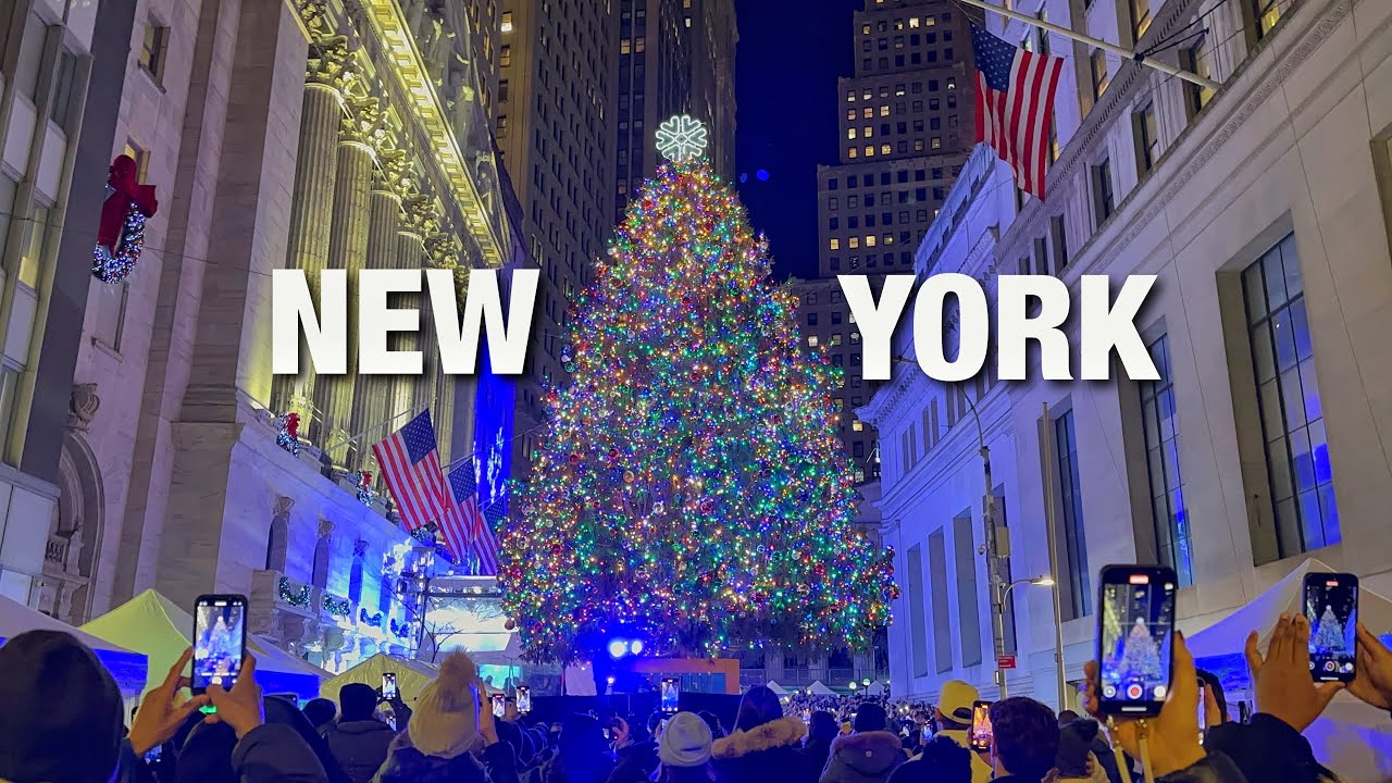 New York City LIVE Manhattan NYSE Wall Street  Christmas Tree Lighting 2025 (December 4, 2025)