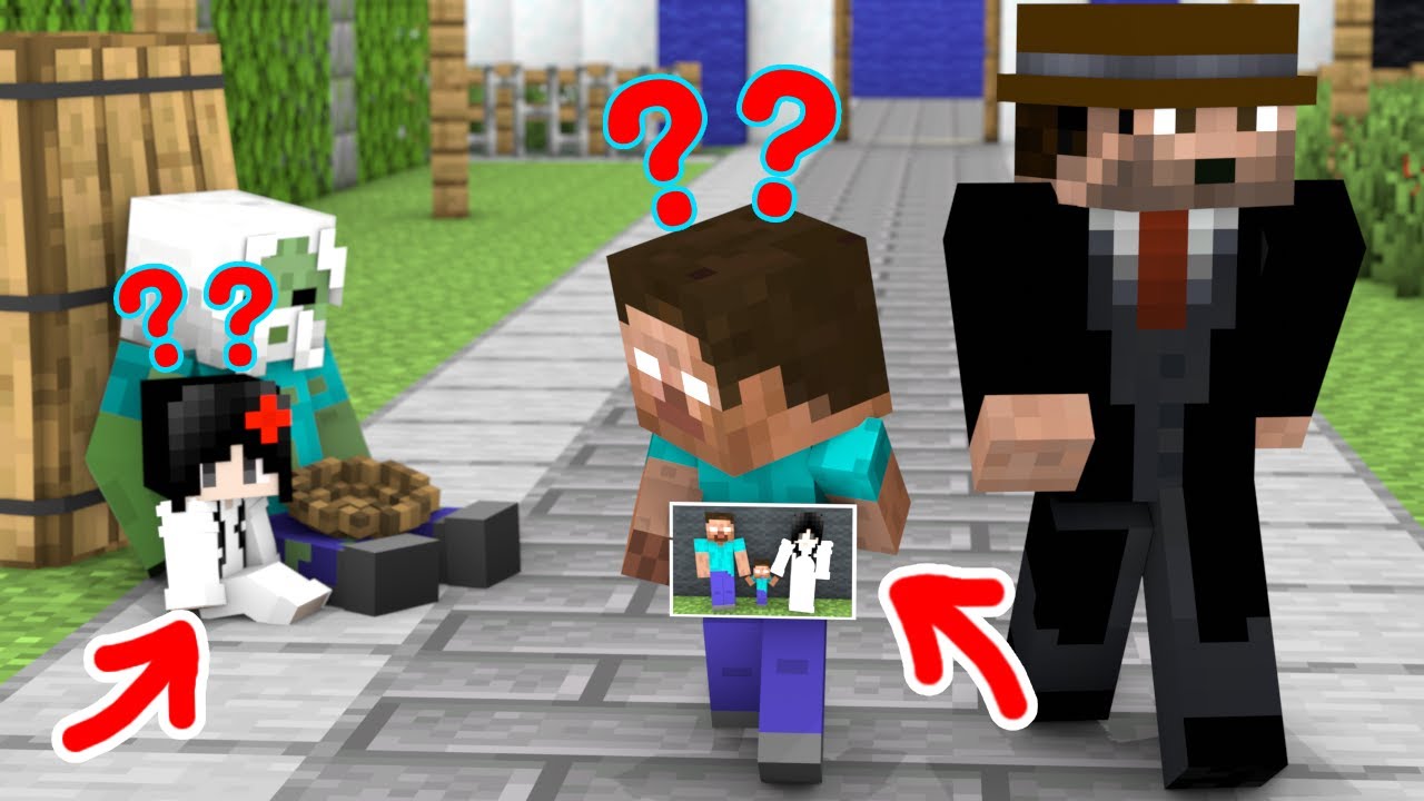 Poor Baby Herobrine And Poor Baby Sadako - Minecraft Animation