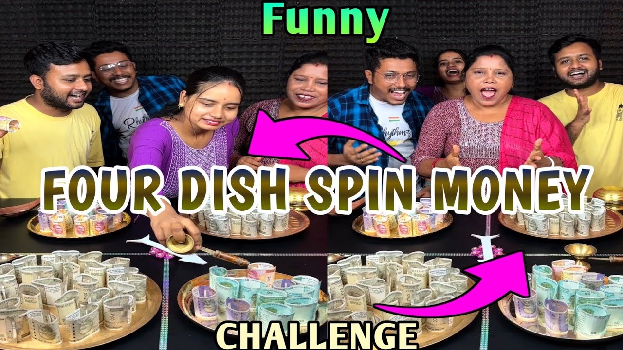 Anecdotic Four Dish Spin Money Take Funny Challenge With Family