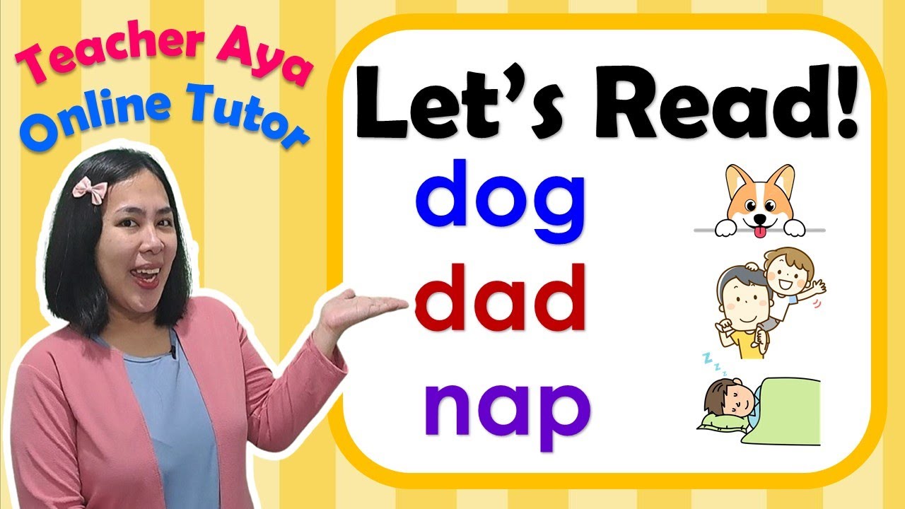 Reading 3 letter words with teacher Aya | Reading lesson | Practice Reading | CVC Phonics