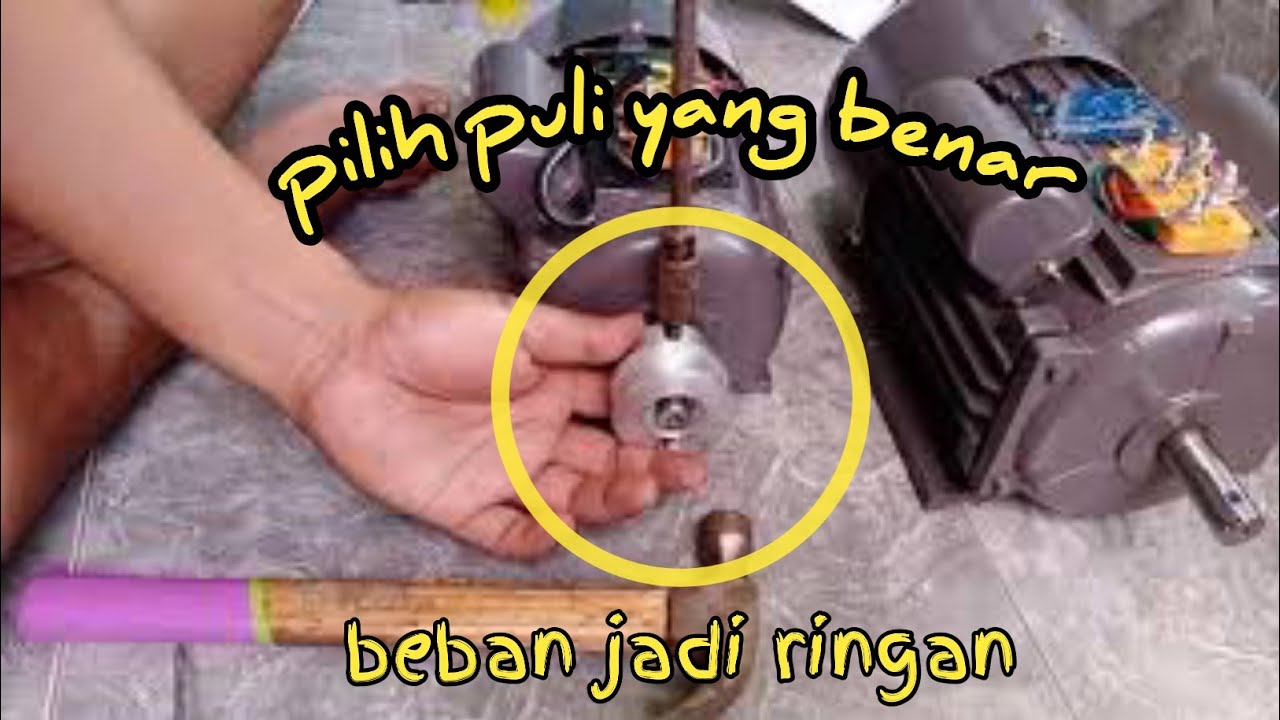 Cara masang puli dinamo motor penggerak maestro 0,25 hp dan 0,5 hp