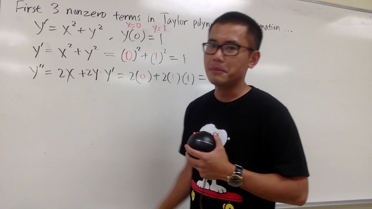First 3 non zero terms in taylor polynomial approximation for diff eq, sect8.1#1