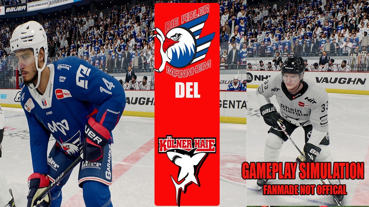 Adler Mannheim vs Kölner Haie | DEL Hockey Gameplay Simulation