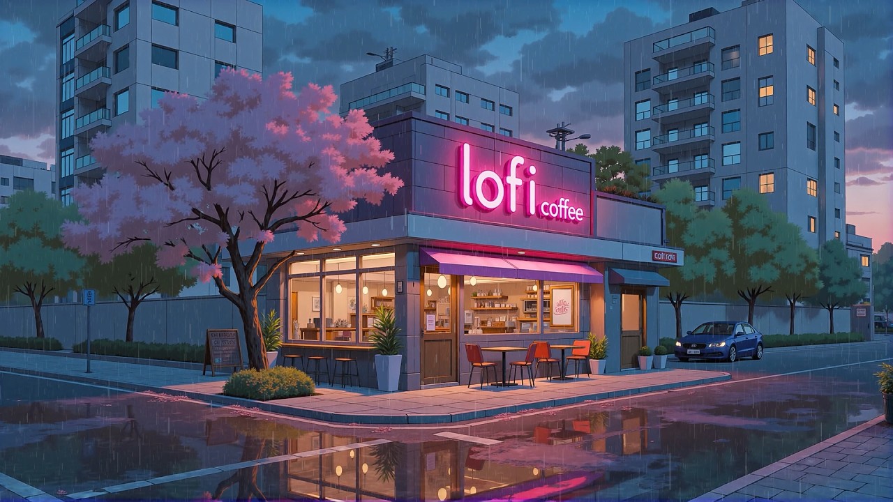 Rainy Night Coffee Shop ☕ Sad Lofi for Lonely Nights 🌧 Healing Beats to Calm Your Mind, Study, Work.