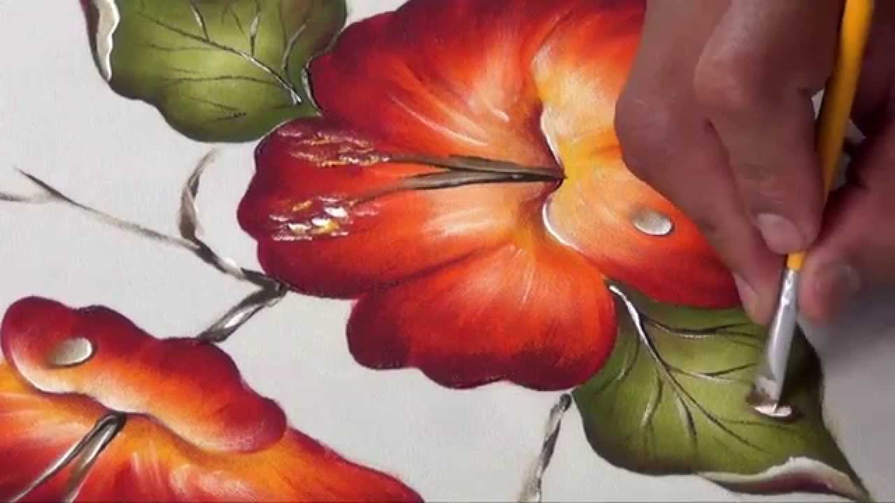 Flor de Cucarda Pintada en Tela (2/2)