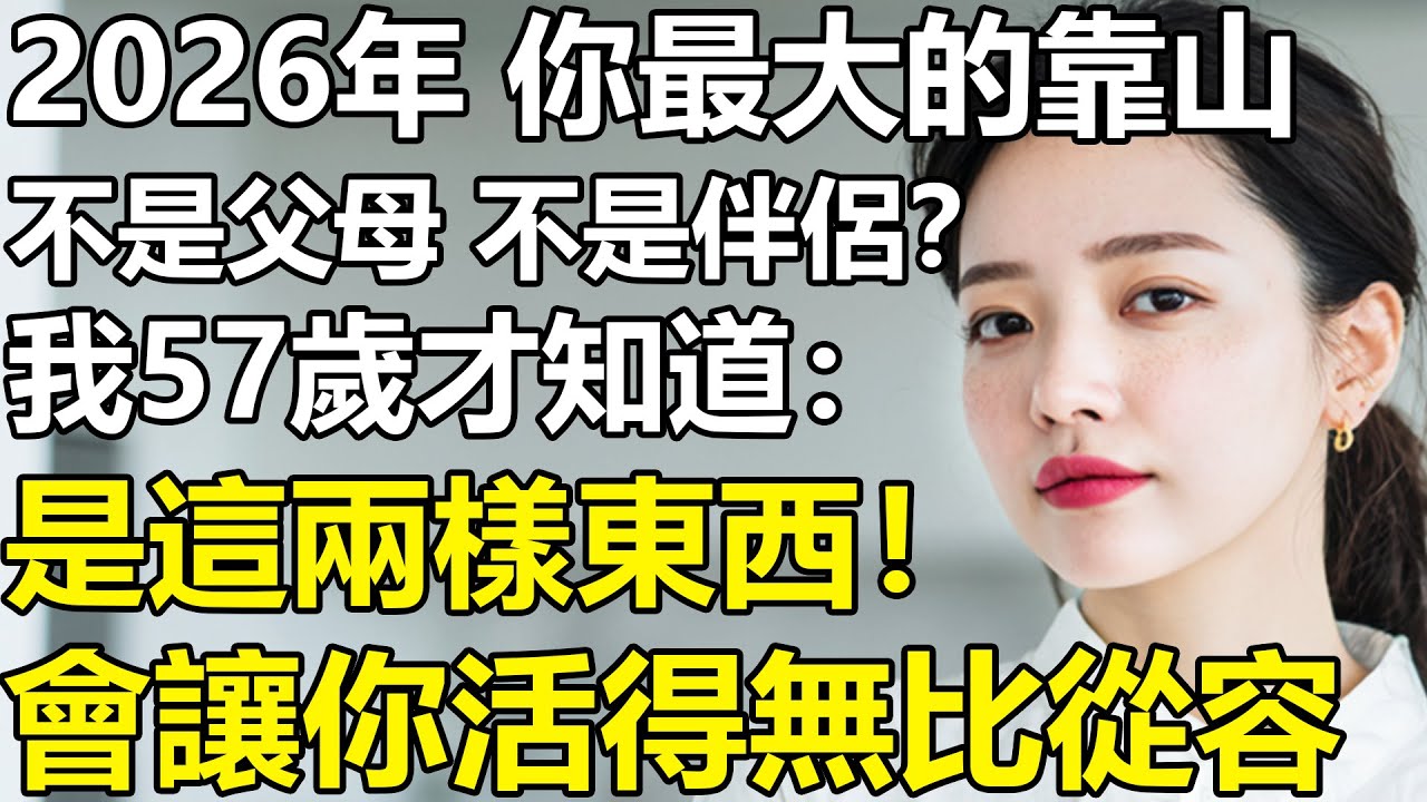 2026年！你最大的靠山，不是父母，不是伴侶？我今年57歲才知道：是這兩樣東西！會讓你活得無比從容【養老|情感|生活|子女|夫妻|孩子】