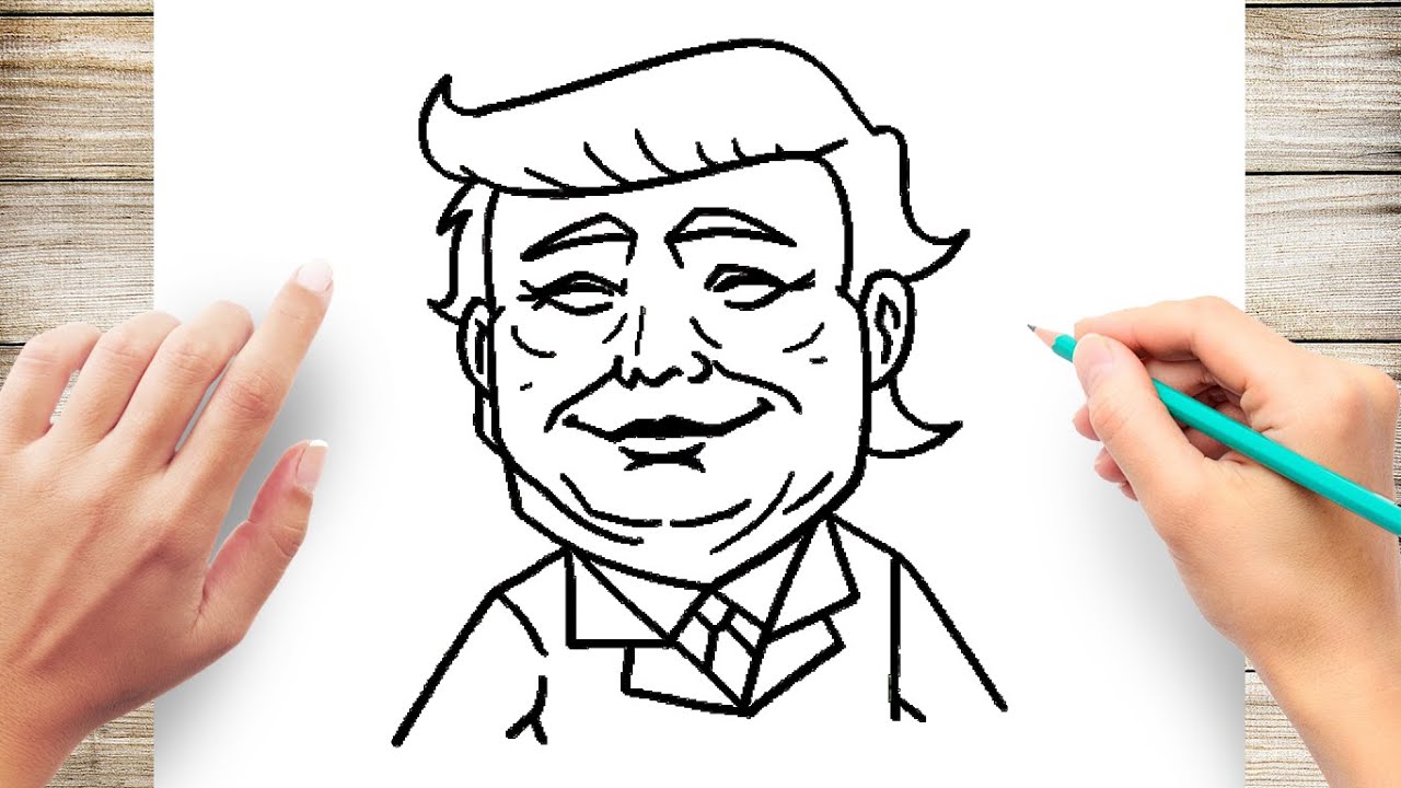 How to Draw Donald Trump #StayAtHome and draw #WithArticco