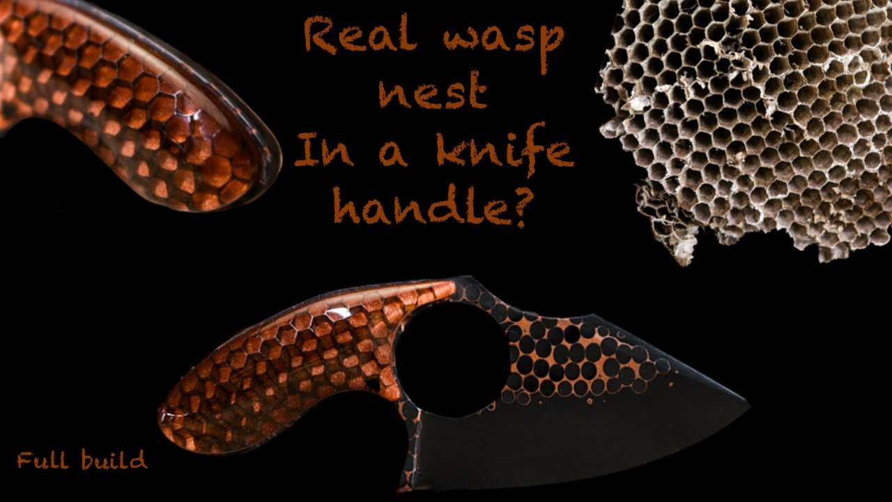 I turned an old wasp nest into a beautiful knife. full build video