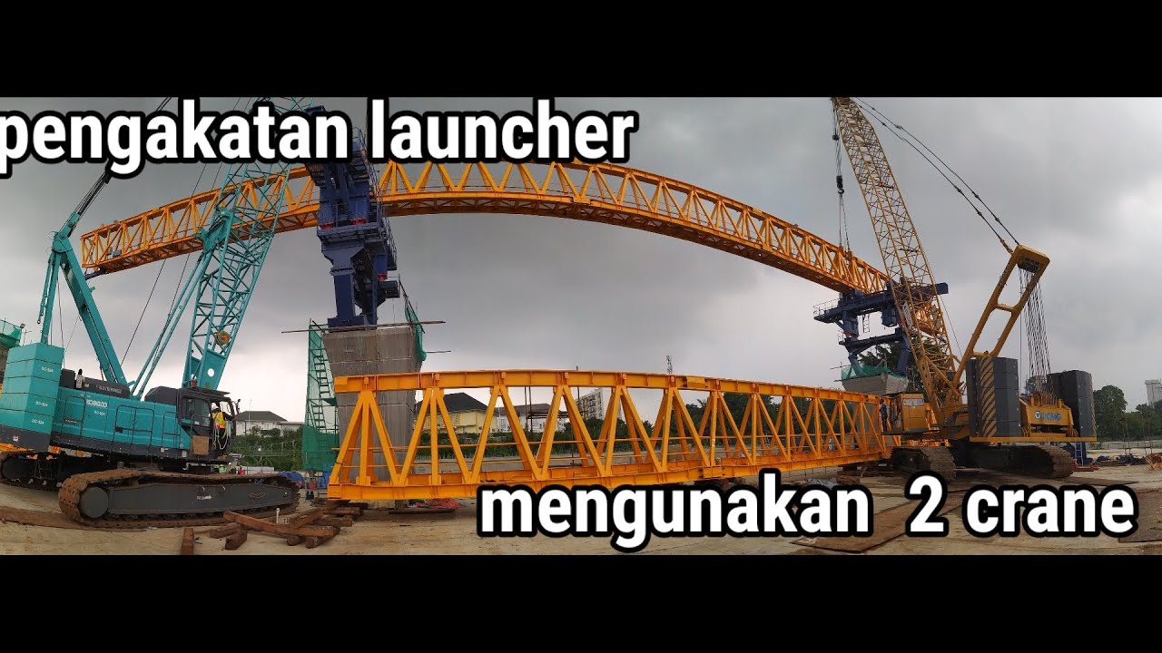 Erection louncer   lift two crane  xcmg  dan cobelco panjang louncer 80Ton ❗❗  -citeureup bogor