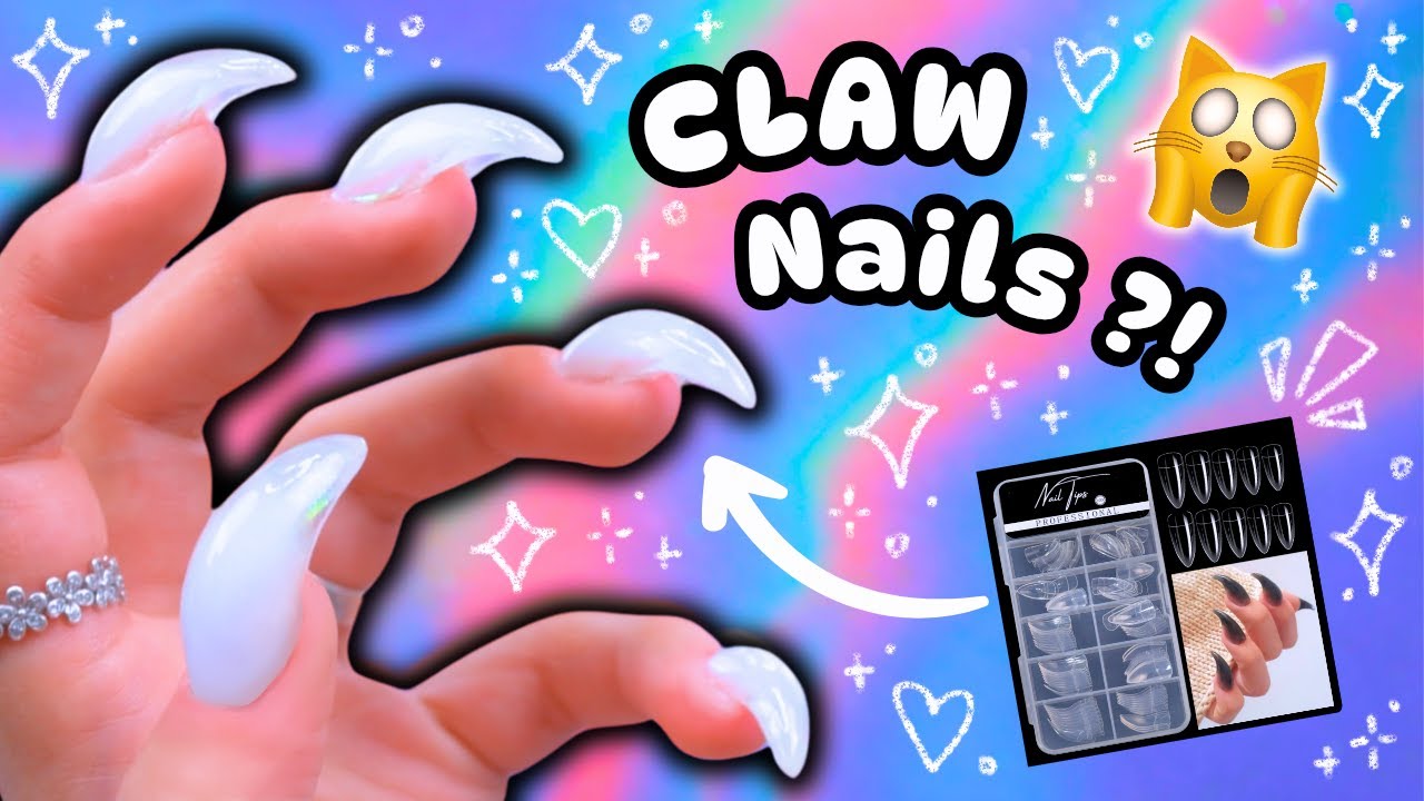 ‧₊˚🐯 Trying CLAW NAIL TIPS 🌈 Aurora Cat Claw Nails 🦁₊˚.