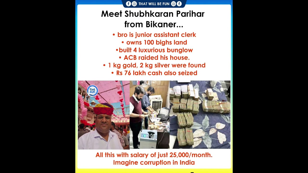 Junior Clerk or Crorepati? ACB Raid Sparks Shock in Bikaner #news #indiannews