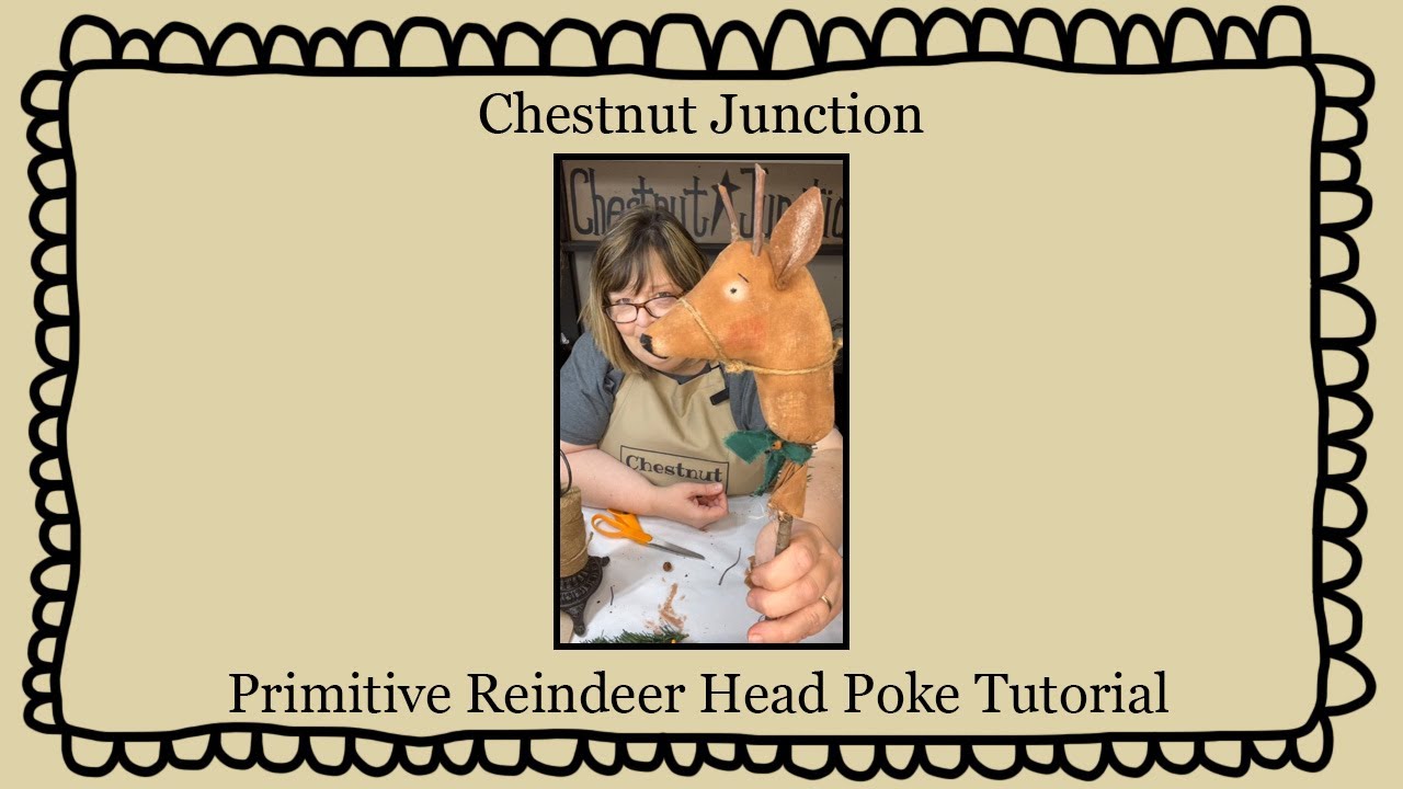 Primitive Reindeer Head Poke Tutorial.  Great Christmas Craft!
