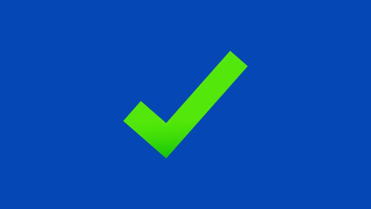 Check, Mark, Tick, Yes, Ok Sign on Green screen @GreenScreen-Magic