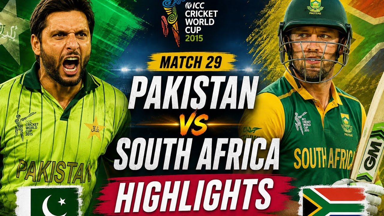 🏏 Pakistan 🇵🇰 vs South Africa 🇿🇦 | Match 29 Highlights | ICC Cricket World Cup 2015 🔥
