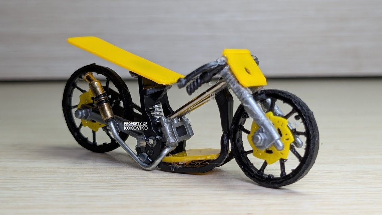 Tutorial Membuat Miniatur Drag Ceper Yellow Racing || miniatur motor drag