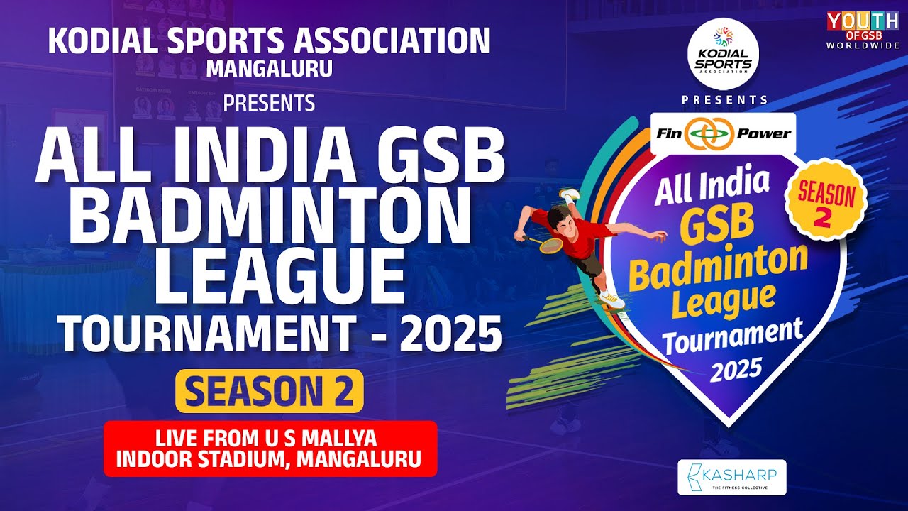 All India GSB Badminton League Tournament 2025 Season 2 | US Mallya Indoor Stadium | Court - 1