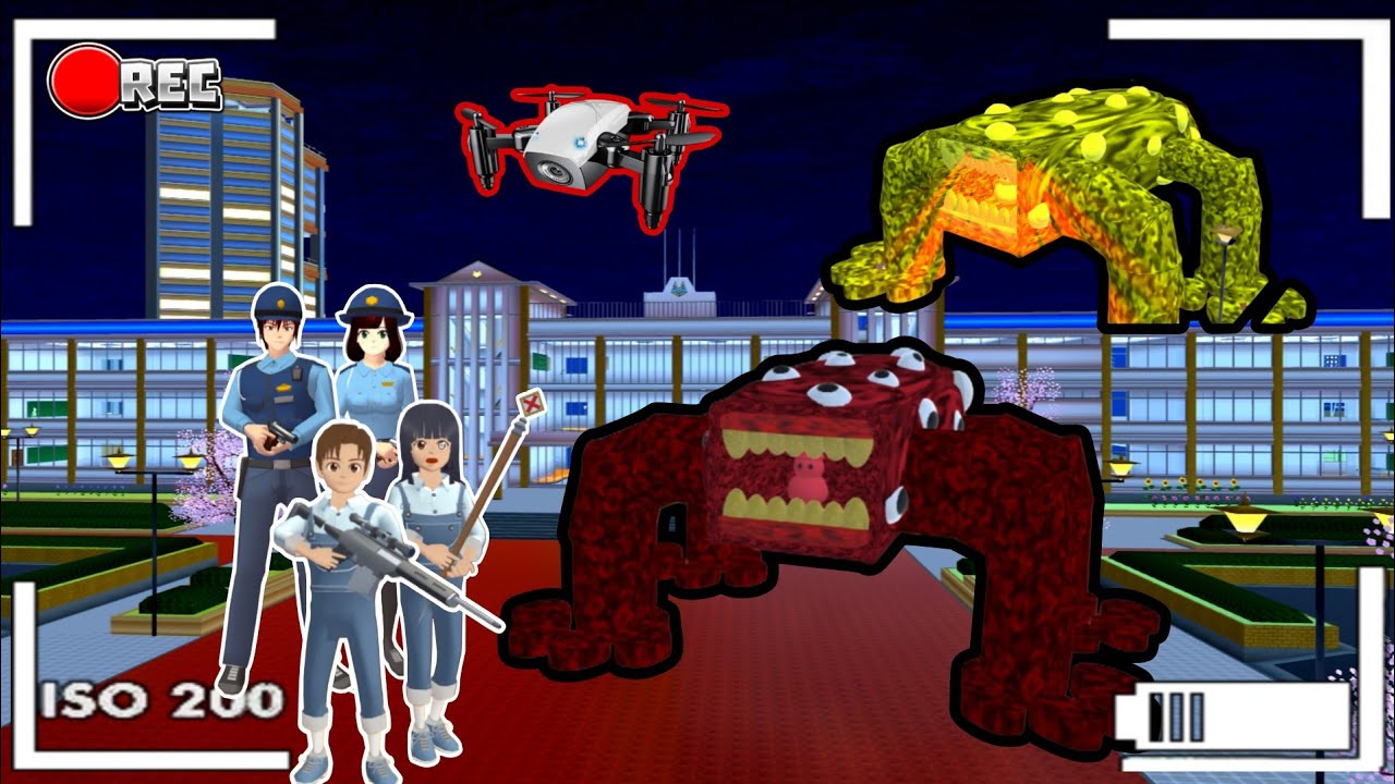 CCTV Rekam penampakan MONSTER TRAIN EATER Bakar Kelas Gedung Sekolah | Sakura School Simulator 