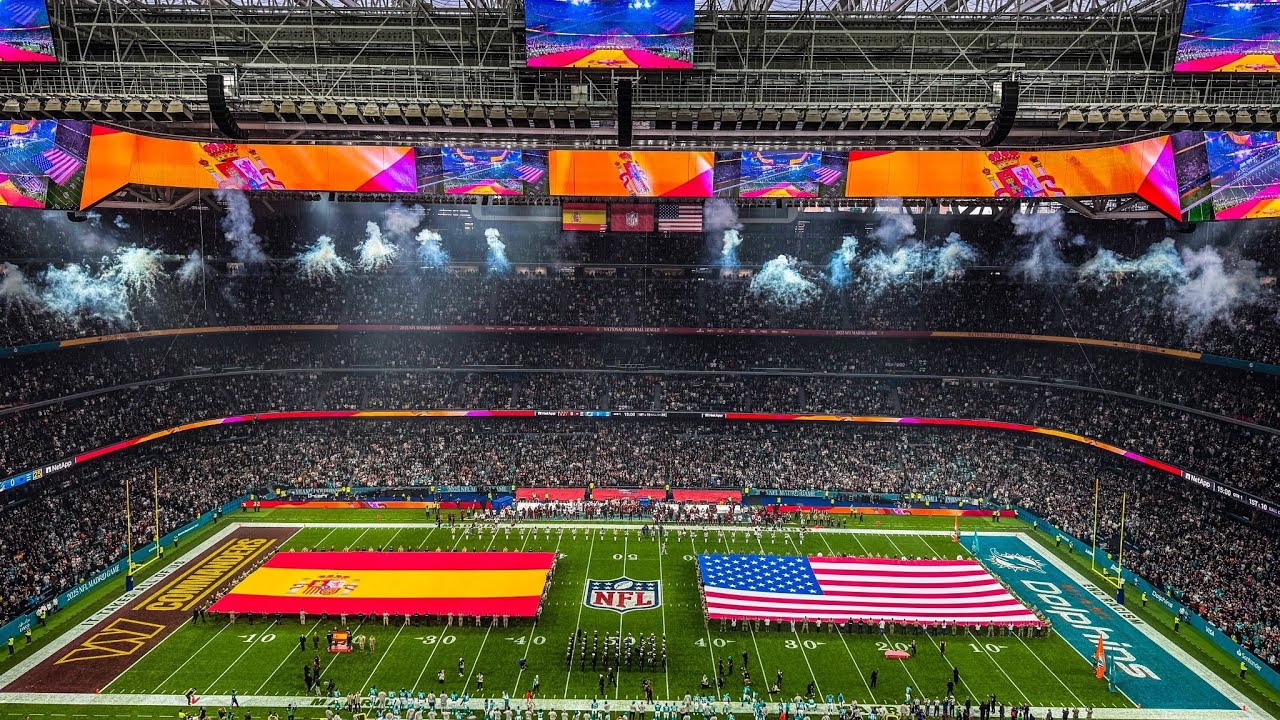 🔥 CEREMONIA INICIAL DOLPHINS vs COMMANDERS en el SANTIAGO BERNABÉU