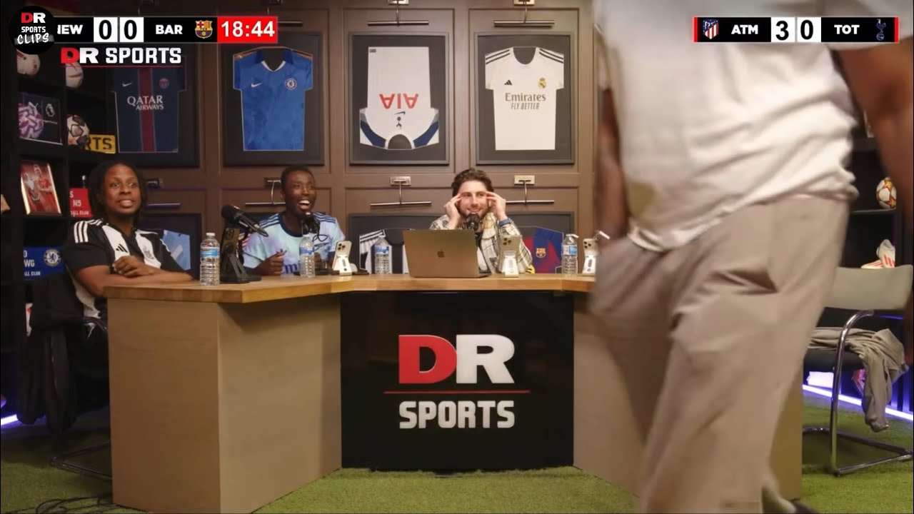 Tottenham fan leaves the studio after Atleti go 3-0 up in 15 minutes