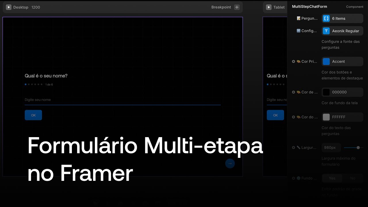 FORMULÁRIO MULTI-ETAPA no FRAMER - Componente pronto