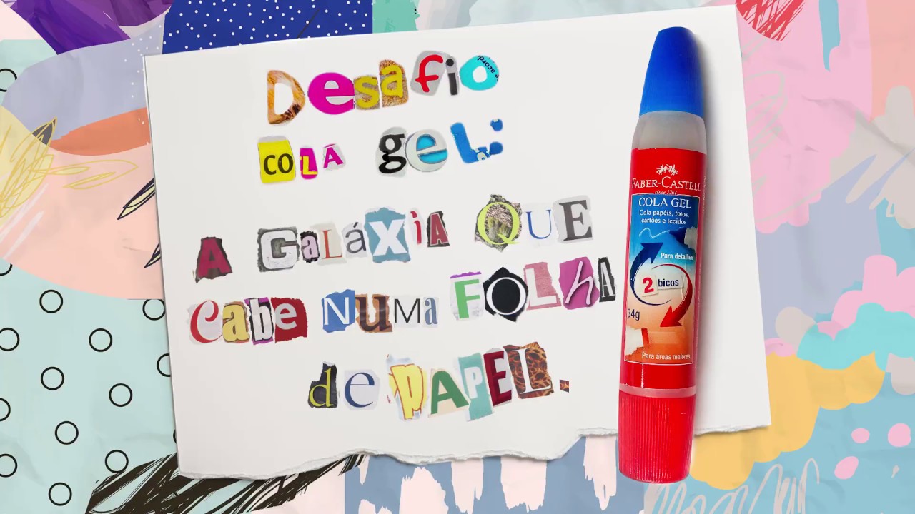 Desafio Caderno de Colagem com Colagel - Gal&aacute;xia com Areia Colorida