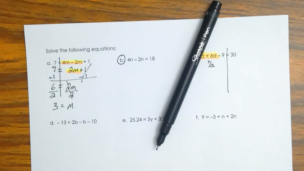 A1A Solving Multi Step Equations #1
