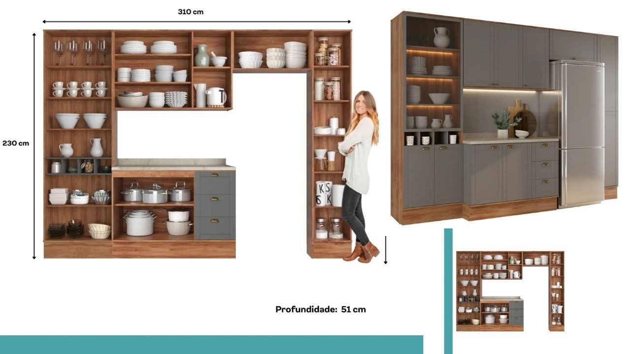 Cozinha Completa Milla Ultra Carraro: Moderna, Funcional e Compacta