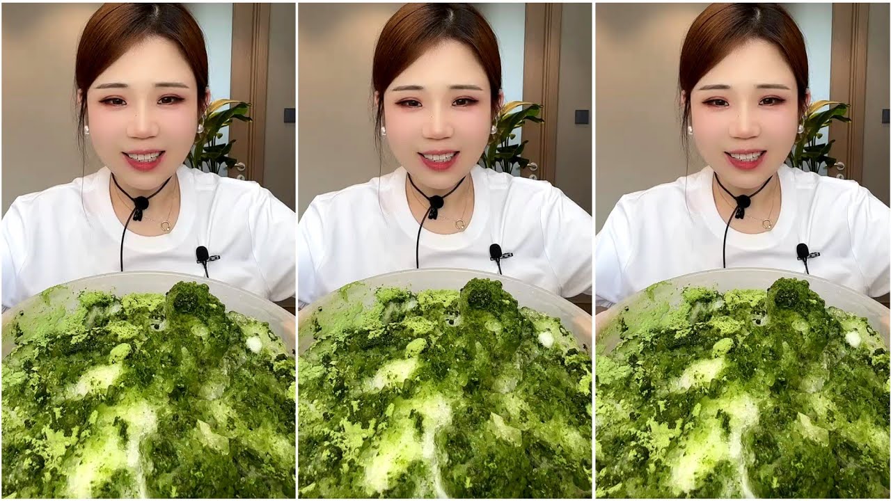 ASMR ICE EATING with MATCHA 