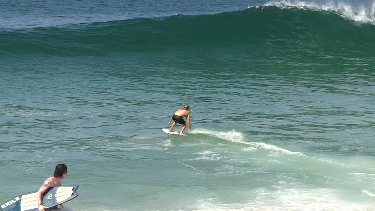PRO skimboarders CHARGE pumping shorebreak and pull off IMPOSSIBLE rides !!!