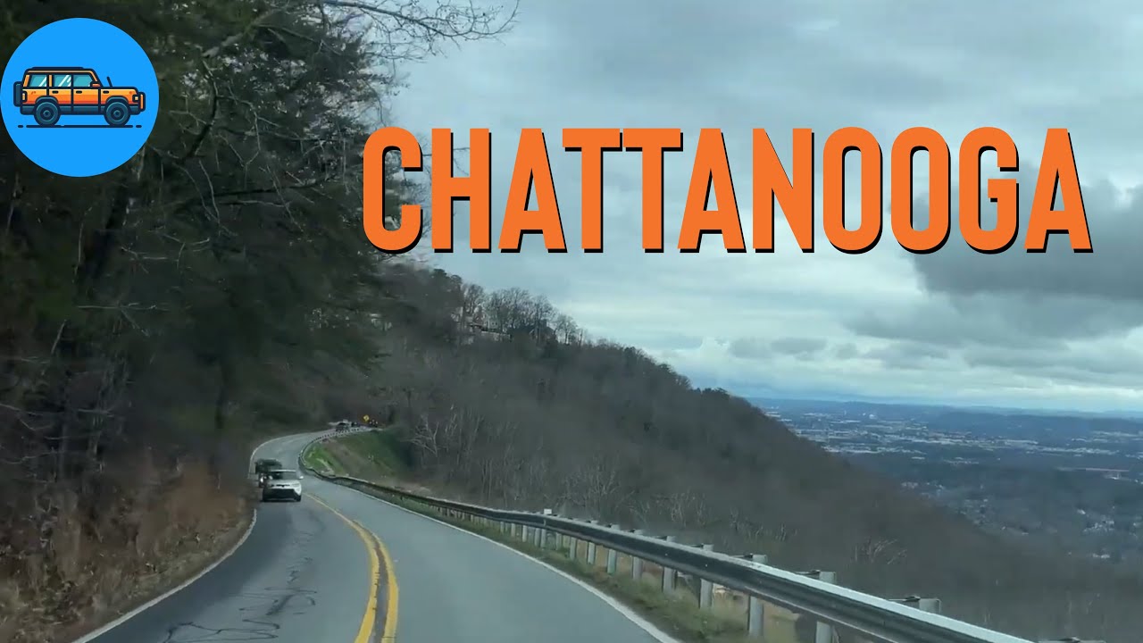 Driving Down Mountain and Interstate Near Chattanooga Tennessee - dashcam 4K