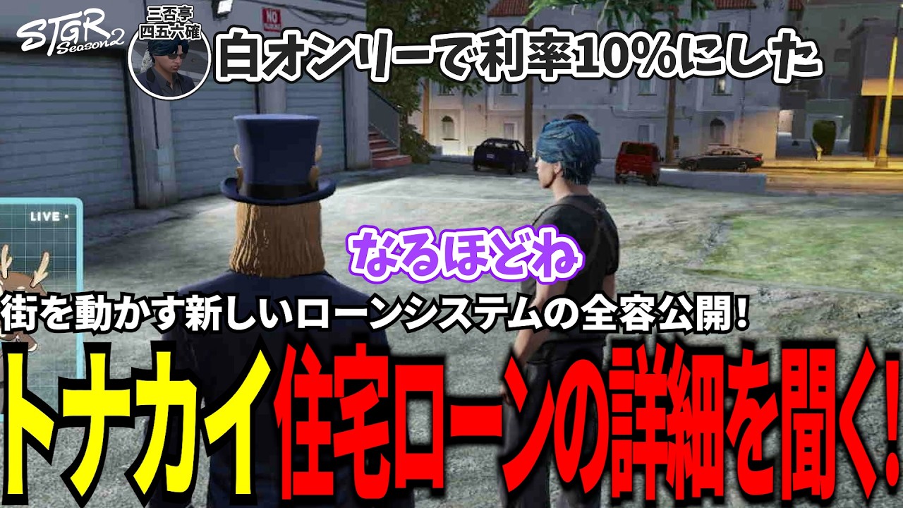 【#ストグラ切り抜き】街を動かす新しいローンシステムの全容公開！トナカイ住宅ローンの詳細を聞く！/トナカイ/三否亭四五六確/BJローン
