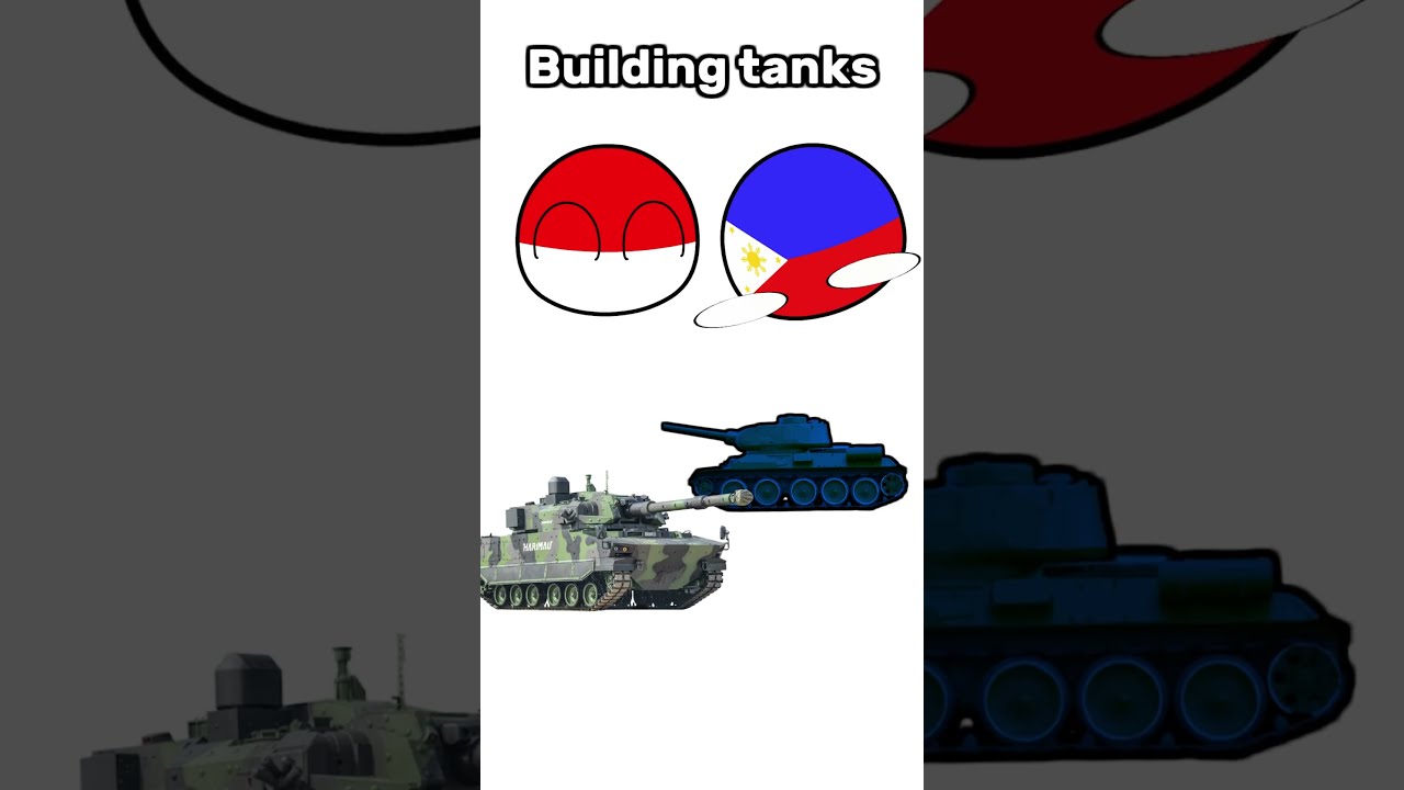 Indonesia vs Philippines tanks building #shorts #animation #memes #countryballs