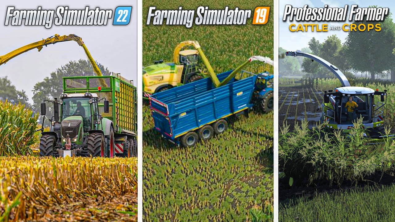 FS 22 VS FS 19 VS Cattle and Crops | Сравнение геймплея Maize Silage Harvest